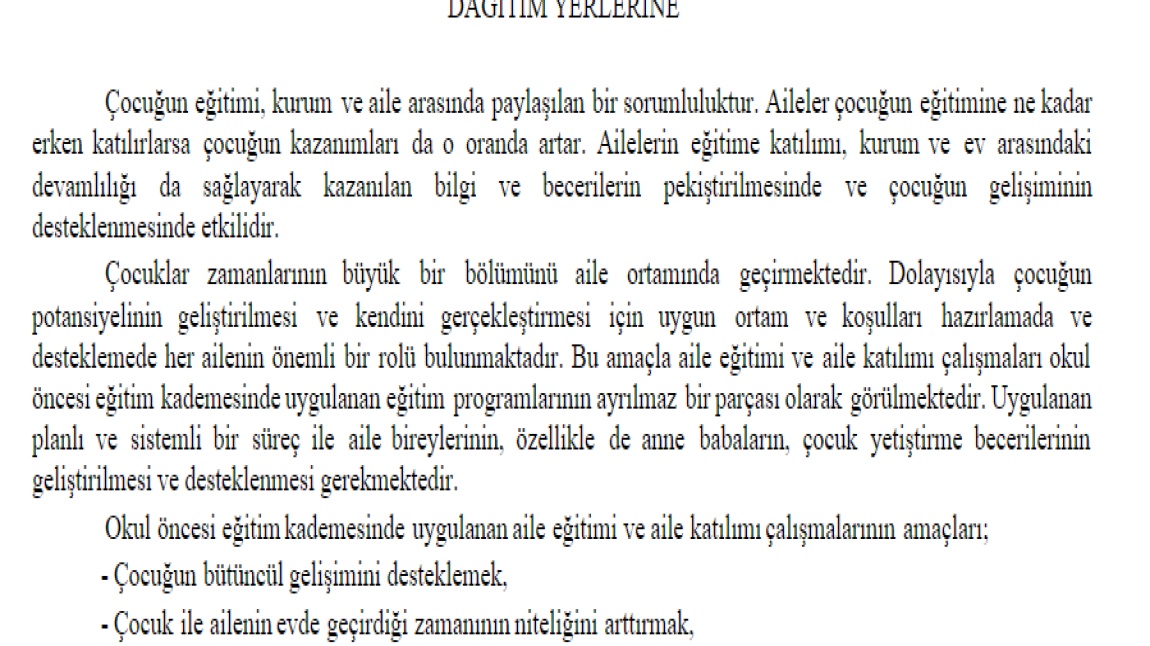 Okul Öncesi Velileri İçin Aralık Ayı Aile Bülteni